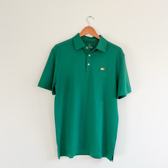 Masters Tech Green Augusta Logo Performance Golf Stretch Polo, Size Small - Picture 1 of 9